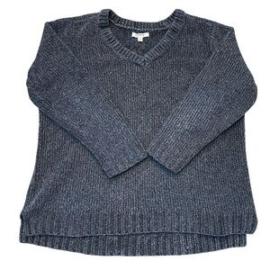 Orvis Women's Size XXL Chenille Tunic Pullover V-Neck Sweater Charcoal Gray